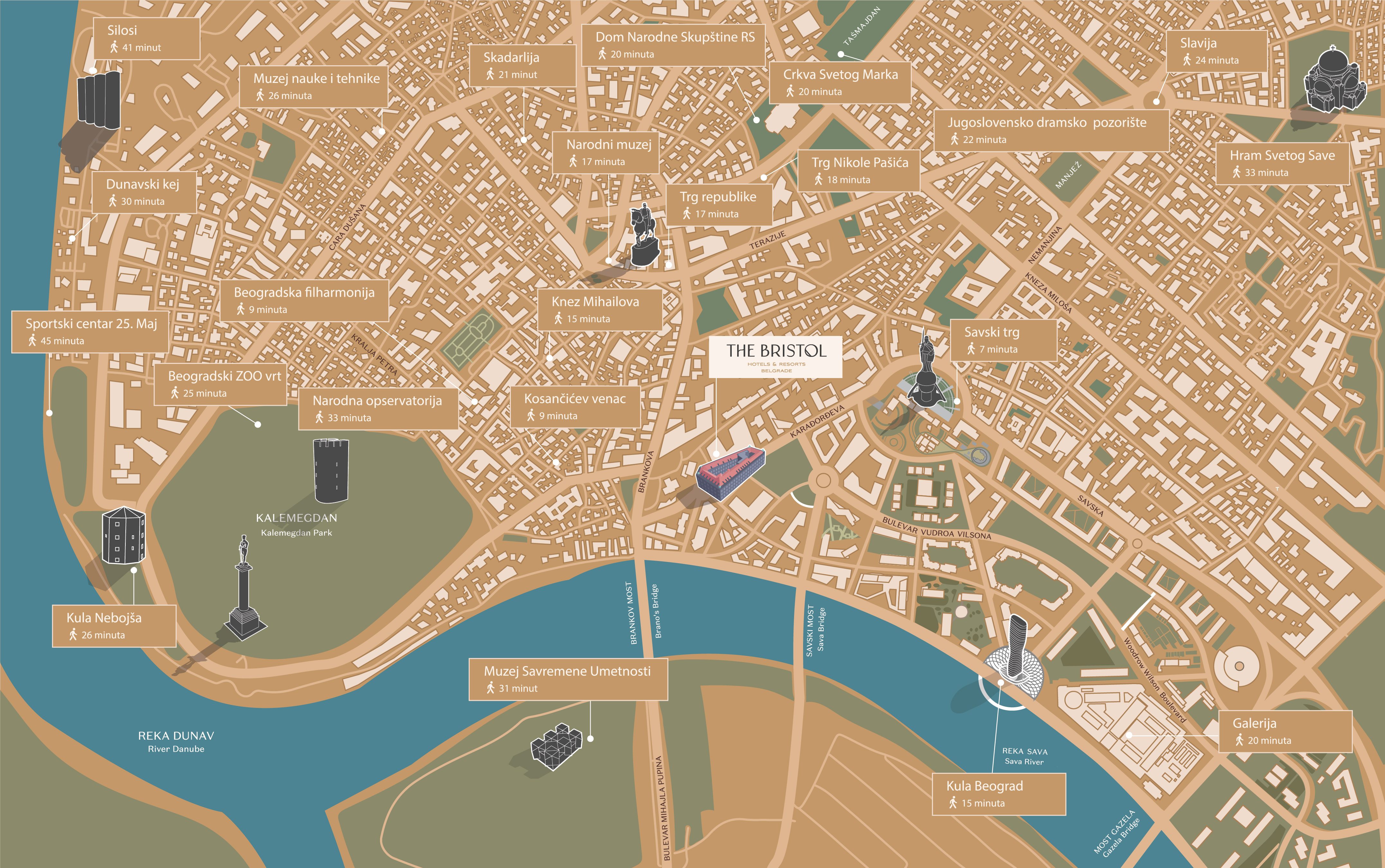 The Bristol illustrated map rolled and printed