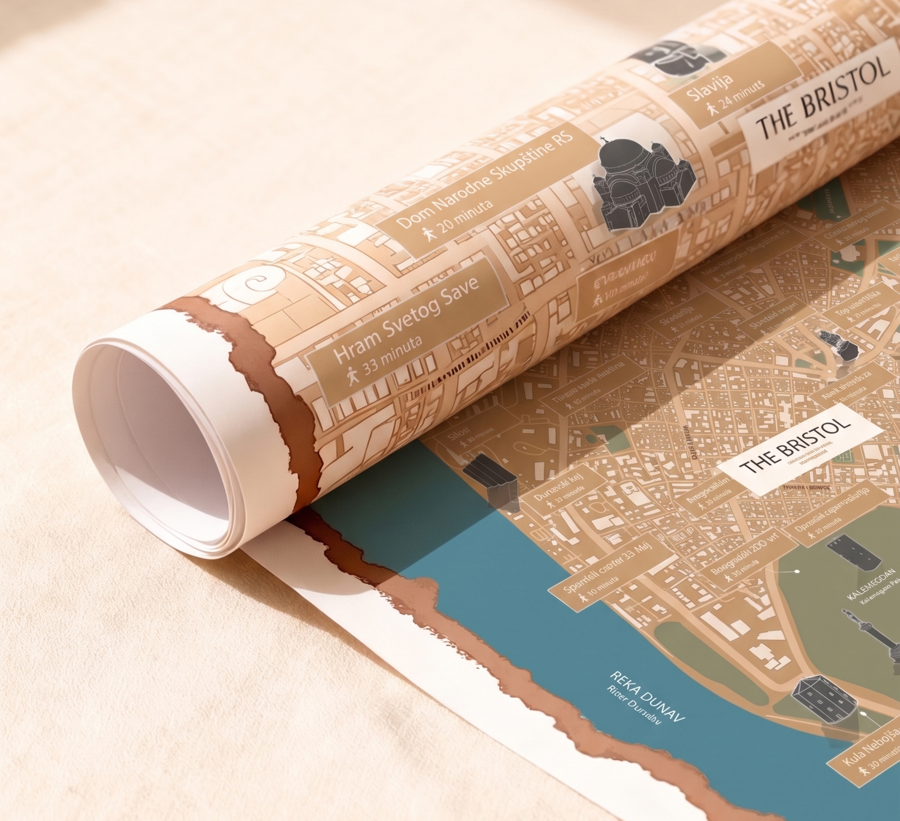 The Bristol hotel illustrated map, full view